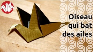 Origami - Oiseau qui bat des ailes - Flapping bird (HD) [Senbazuru]
