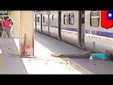Cámara de seguridad capta el momento en que un hombre se suicida lanzándose a un tren