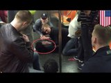 Policías suecos de vacaciones detienen pelea en el metro de Nueva York