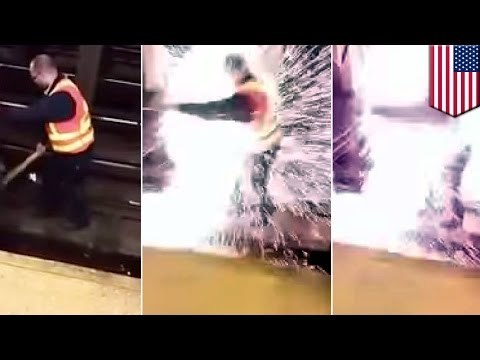 Subway accident: worker survives garbage can explosion engulfing him in flames - TomoNews