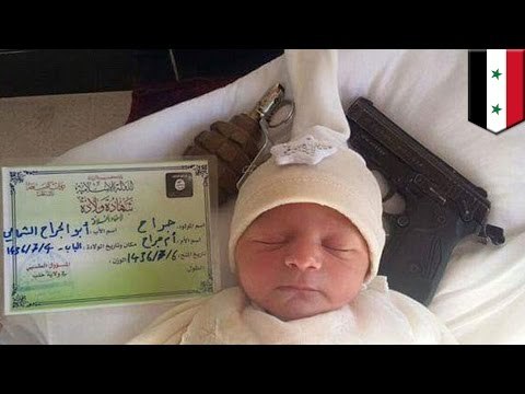 ISIS propaganda photo of baby with weapons, bombs and birth certificate released online