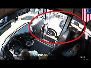 Speeding car nearly kills 3 kids waiting for school bus