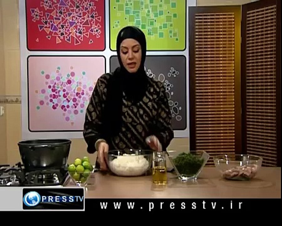 Press TV-Iran-Cooking Vegetable Rice with Fish-07-04-2010