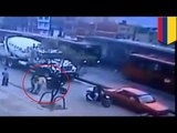 Bus hits pedestrian: Horrific accident kills jaywalking faredodger - Caught on camera