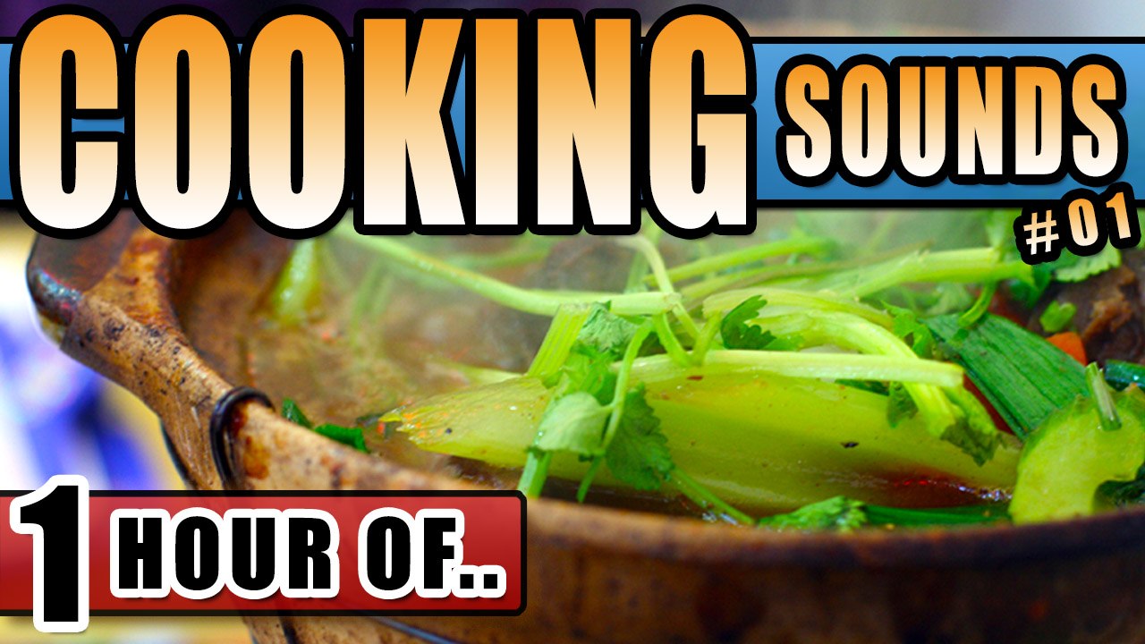 COOKING and Boiling Food for Sleeping and relaxation. Sleep Sounds and White Noise for 1 hour