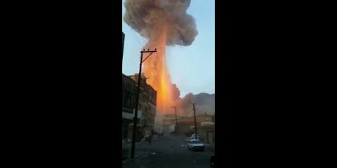 Nuclear Explosion like Mushroom Cloud in Yemen War in Sanaa