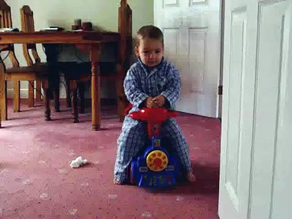 Baby Falls Off Toy Train