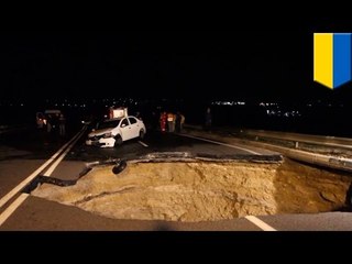 Sinkhole of death: 26 ft wide hole in Crimea swallows car killling 6 people