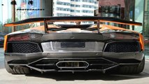Amazing Gloss Black Lamborghini Aventador Roadster Twin Turbo