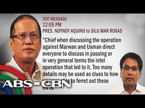 Palitan ng text nina Roxas, PNoy ukol sa Mamasapano