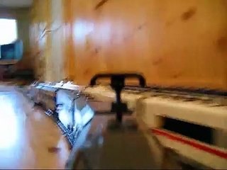 LEGO TGV 9V train on long curves around the main floor