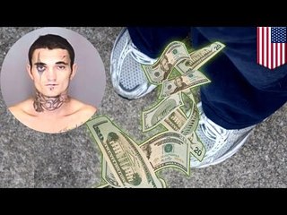 Idiot criminal robs a bank with no bags, caught when cops see him stuffing money into pants