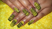 Bumblebee Water Marble Nail Art Tutorial (Water Marble March #8)