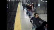 [RAW] Woman Rescued After She Falls Onto Boston Subway Train Tracks | Back Bay Station CCTV Video