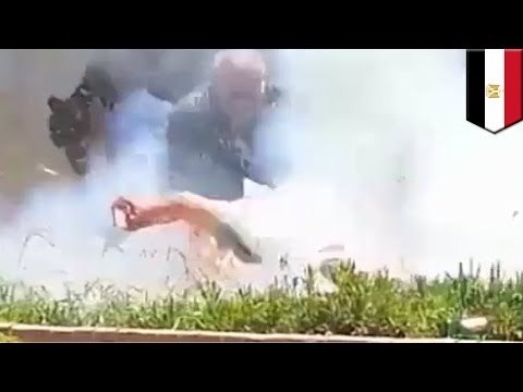 Bomb explodes and kills Egyptian police as they attempt to defuse it (caught on camera)