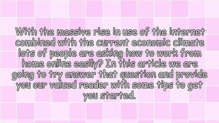 During These Times Of Economic Uncertainty Many People Are Looking For Ways To Work.