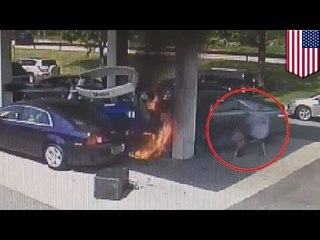 Hero cop: New York officer pulls man from a burning vehicle