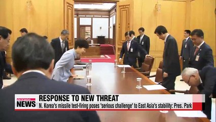 N. Korea's missile firing poses 'serious challenge' to East Asia's stability: Pres. Park
