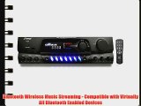 Pyle PT265BT Bluetooth 200 Watt Digital Receiver Amplifier for Karaoke Mixing with Two Microphone
