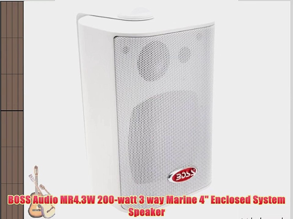 BOSS Audio MR4.3W 200-watt 3 way Marine 4 Enclosed System Speaker