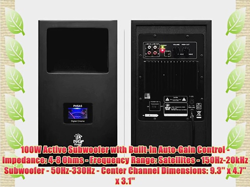 Pyle PHS51P PyleHome 5.1 Home Theater Passive Audio System Four Satellite Center Channel and 10-Inch Subwoofer 