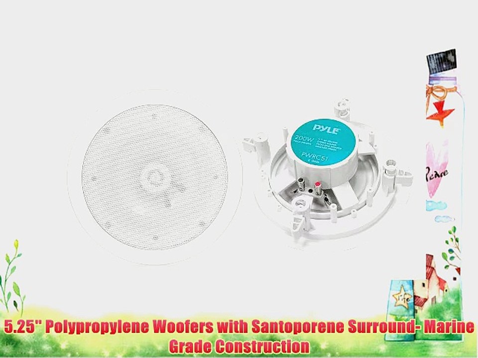 Pyle Home PWRC51 5.25-Inch Weather Proof 2-Way In-Ceiling / In-Wall Stereo Speakers (Pair)