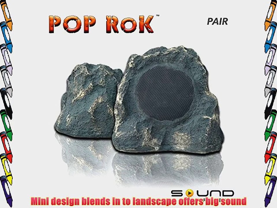 Outdoor Rock Speakers Grey Slate 8.0 - POP RoK by Sound Appeal (pair)