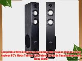 VM Audio EXAT21 Black Floorstanding Powered Bluetooth Tower Home Speakers Pair