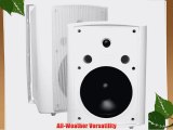 OSD Audio AP840 White 8-inch High Performance  Indoor or Outdoor 200-Watt Patio Speaker Pair