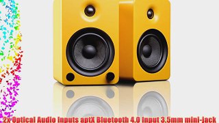 Kanto YU5MY Premium Bookshelf Speakers with aptX Bluetooth 4.0 Matte Yellow