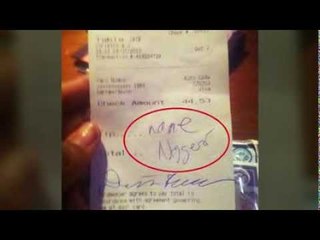 Racist customer sa Red Lobster, binastos ang server sa resibo