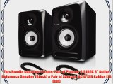 Pioneer S-DJ80X 8 Active Reference DJ Speakers Black Pair w/ XLR Cables - Bundle