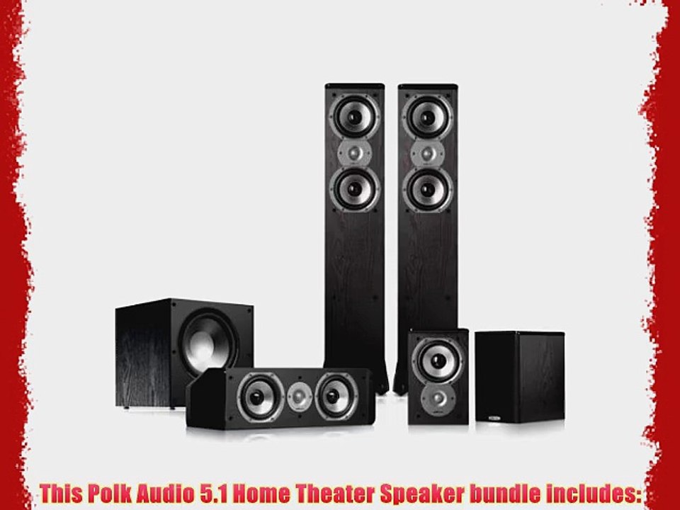 Polk Audio TSi300 5.1 Home Theater Speaker Package (Black)