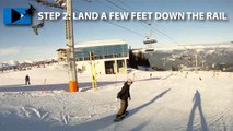 How to 50 50 a Rail on a Snowboard - Snowboarding Tricks