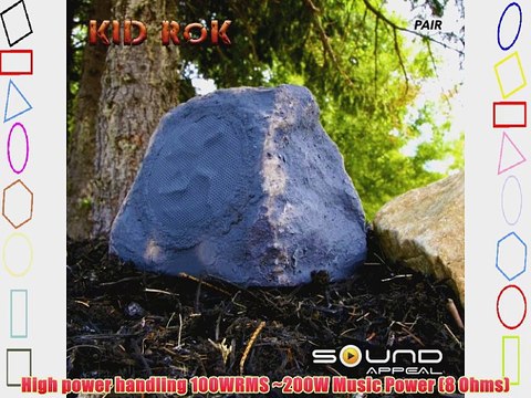 KiD RoK Outdoor Rock Speaker Grey Slate by Sound Appeal