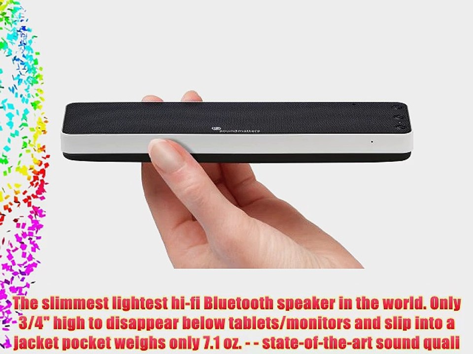 Soundmatters foxL DASH7 Wireless Stereo Hi-Fi Bluetooth Sound Bar and Speakerphone White