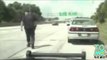 Samobójstwo na autostradzie. Policjant ratuje mężczyznę.