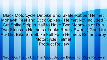 Black Motorcycle Dirtbike Bmx Skate Rubber Helmet Mohawk Peel and Stick Spikes ( Helmet Not Included ) Cut Spike Strip in Half to Have Two Mohawks or Run Two Strips on Helmets ( Looks Really Sweet ) Good for Atv Dirt Bike Streetbike Full Face Helmets Roll