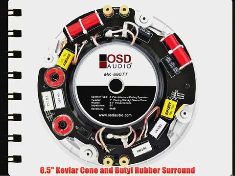 OSD Audio MK690TT 6.5-inch 150-Watt Trimless Thin Bezel Kevlar Dual Voice Coil In-Ceiling Stereo