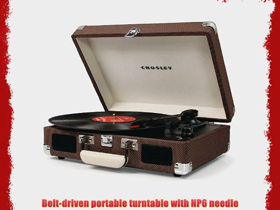 Crosley CR8005A-TW Cruiser Portable 3-Speed Turntable (Tweed)