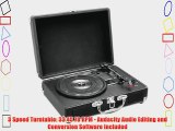 Pyle PVTT2UBK Retro Belt-Drive Turntable with USB-to-PC Connection with Built-in Rechargeable