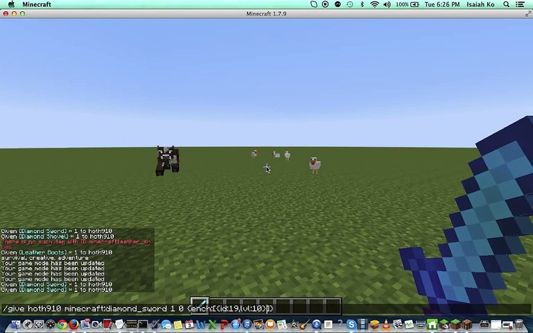 Minecraft Tutorial How To Get A Knockback 10 Sharpness 15 Ect In Vanilla Mc Video Dailymotion