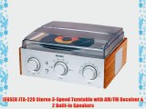 JENSEN JTA-220 Stereo 3-Speed Turntable with AM/FM Receiver