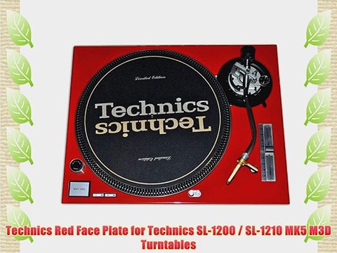 Technics Red Face Plate for Technics SL-1200 / SL-1210 MK5 M3D Turntables
