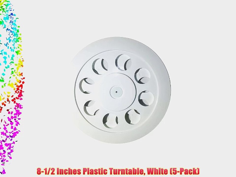 8-1/2 Inches Plastic Turntable White (5-Pack)