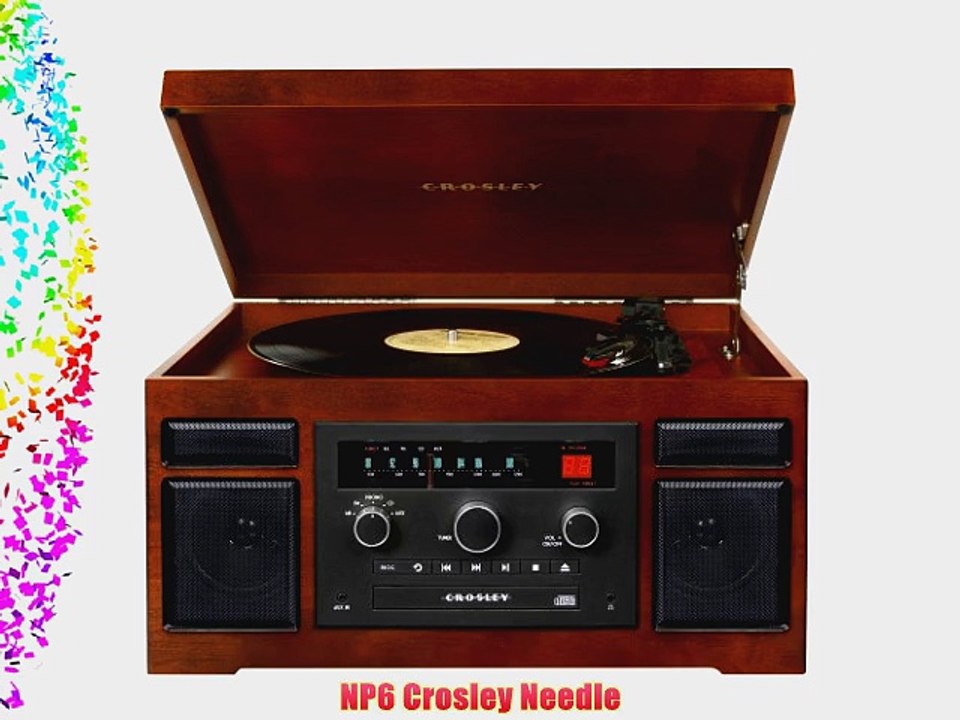 Crosley CR7007A-MA Patriarch 3-Speed Turntable with CD Player and Portable Audio Ready (Mahogany)