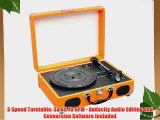 Pyle PVTT2UOR Retro Belt-Drive Turntable with USB-to-PC Connection with Built-in Rechargeable