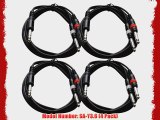 Seismic Audio 4 Pack Insert Cable TRS 1/4 - 2 TS 1/4 Inches 6-Foot Patch Adapter