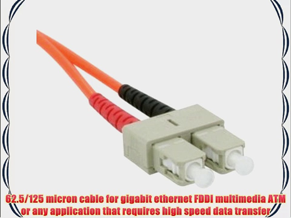 C2G / Cables to Go 09168 SC/SC Duplex 62.5/125 Multimode Fiber Patch CableOrange (15 Meter/49.21