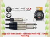 Stagg 6ft. N Series Y Cable - Stereo Mini Phone Plug / 2 x Mono Phone Plug